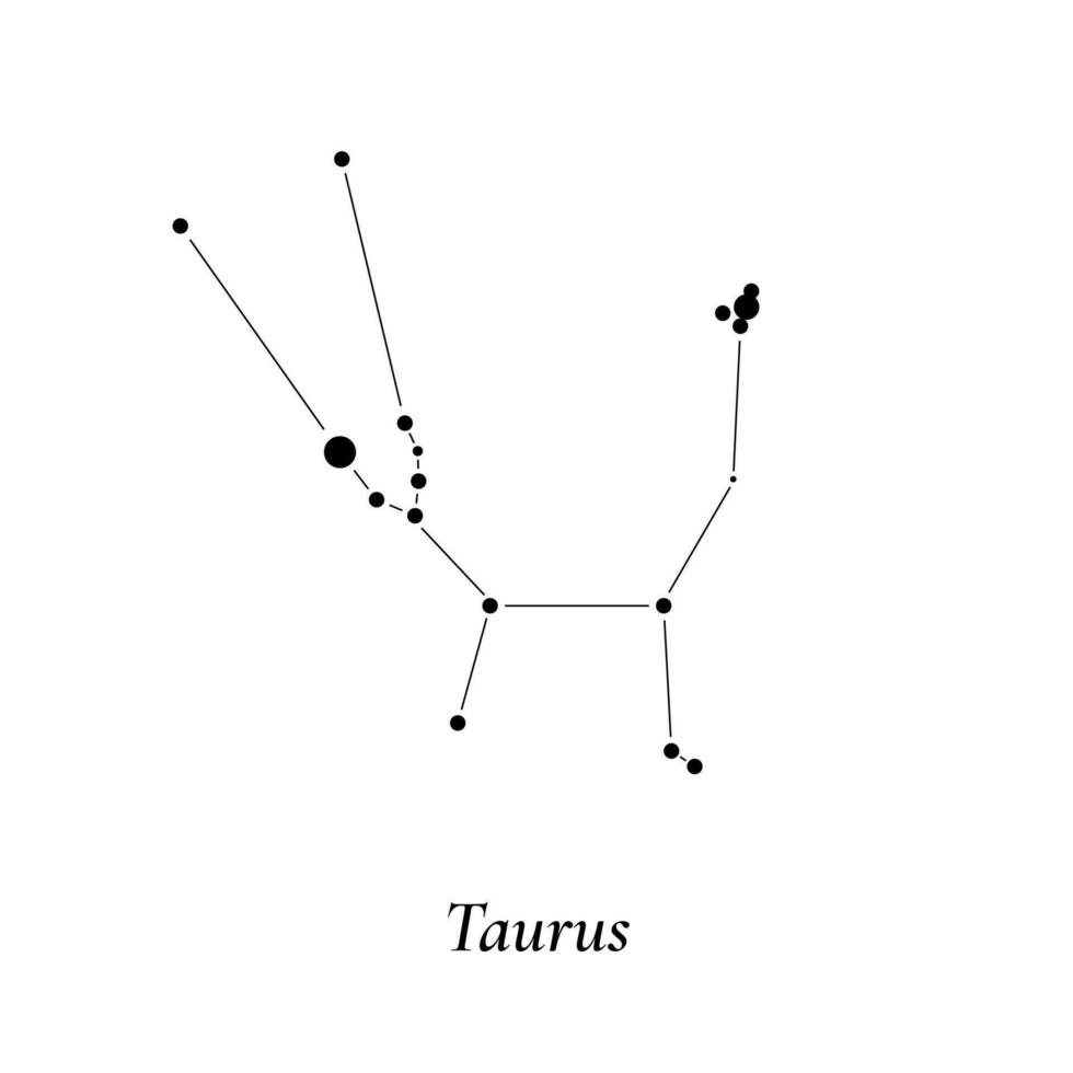 Taureau signe. étoiles carte de zodiaque constellation. vecteur illustration