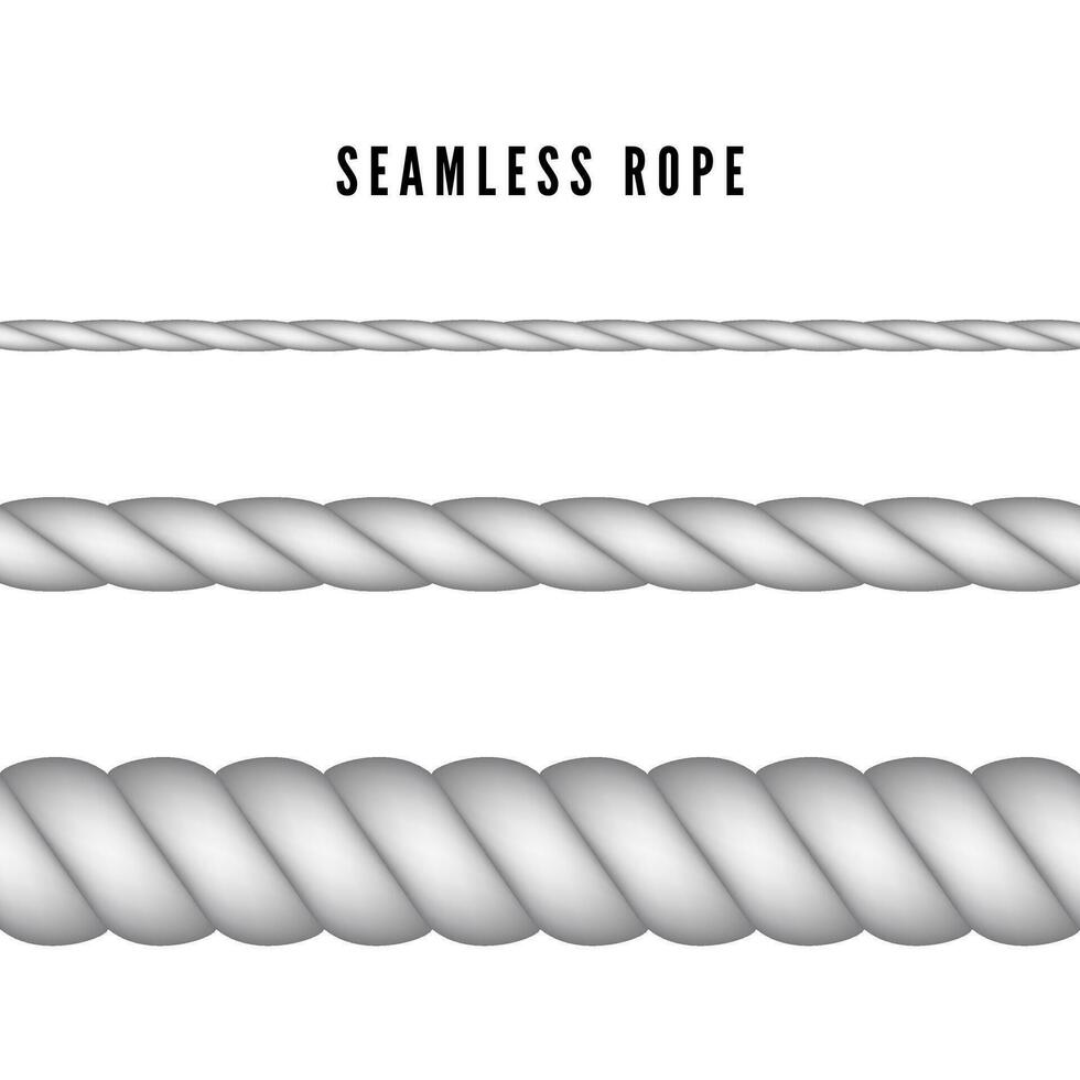 réaliste nautique tordu corde nœuds. sans couture corde. vecteur illustration