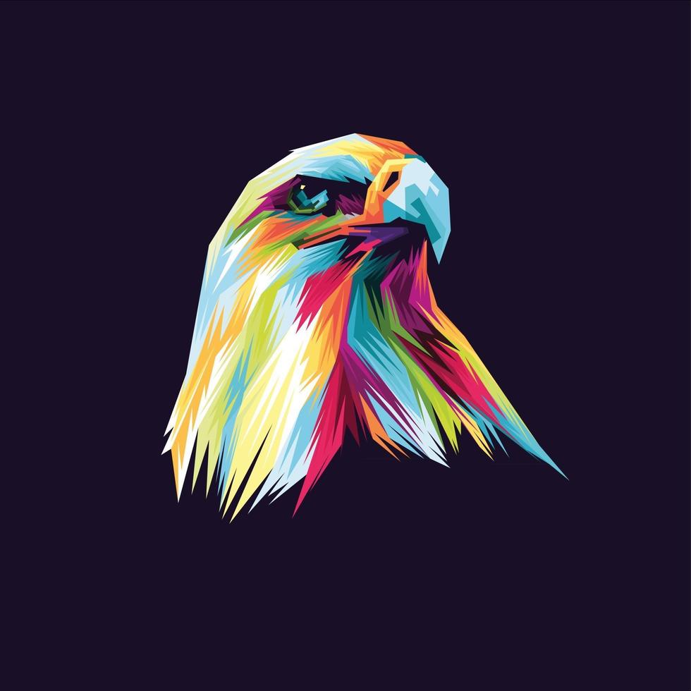 tête d'aigle colorée vecteur