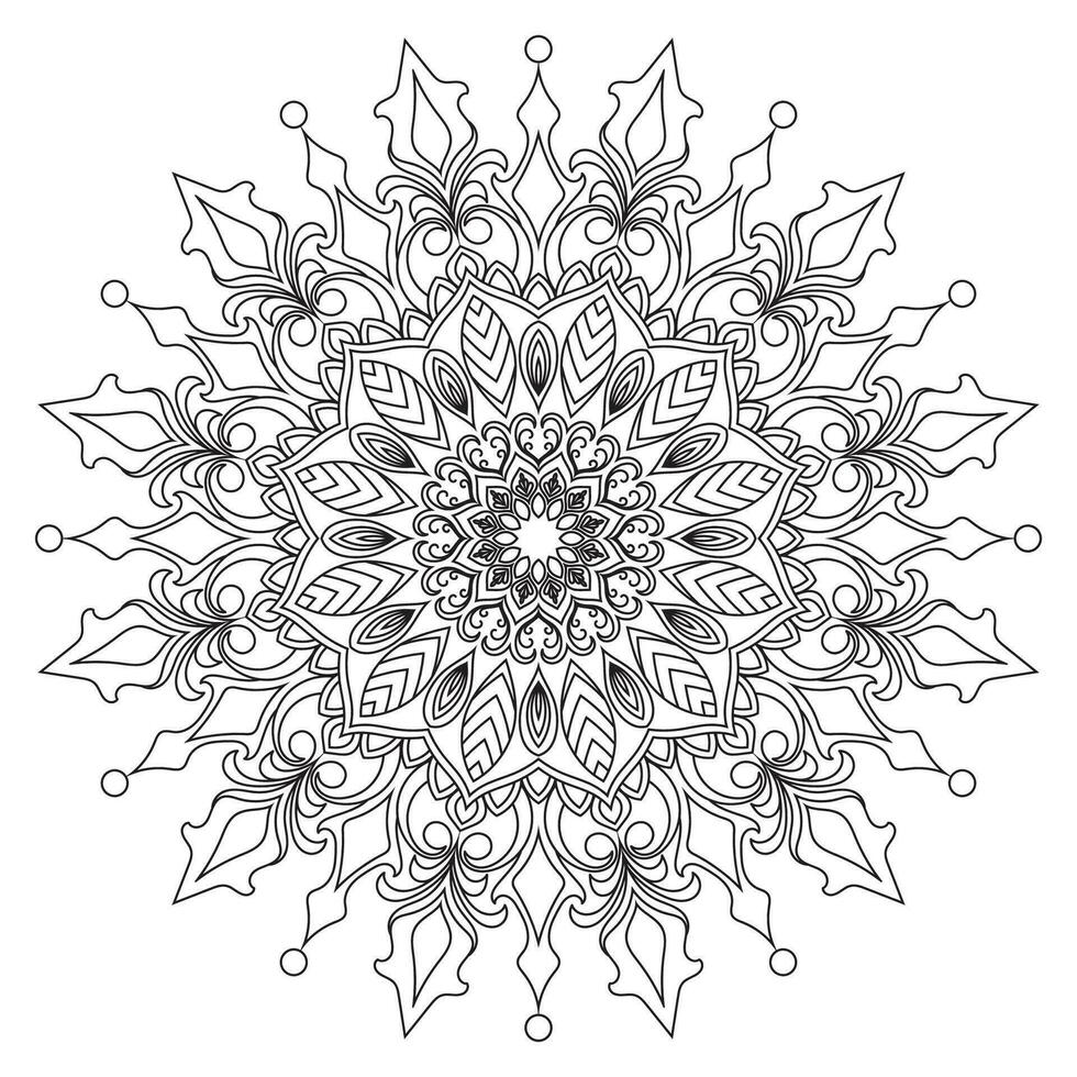 circulaire modèle dans forme de mandala pour henné, Mehndi, tatouage, décoration. décoratif Cadre ornement dans ethnique Oriental style. coloration livre page. vecteur
