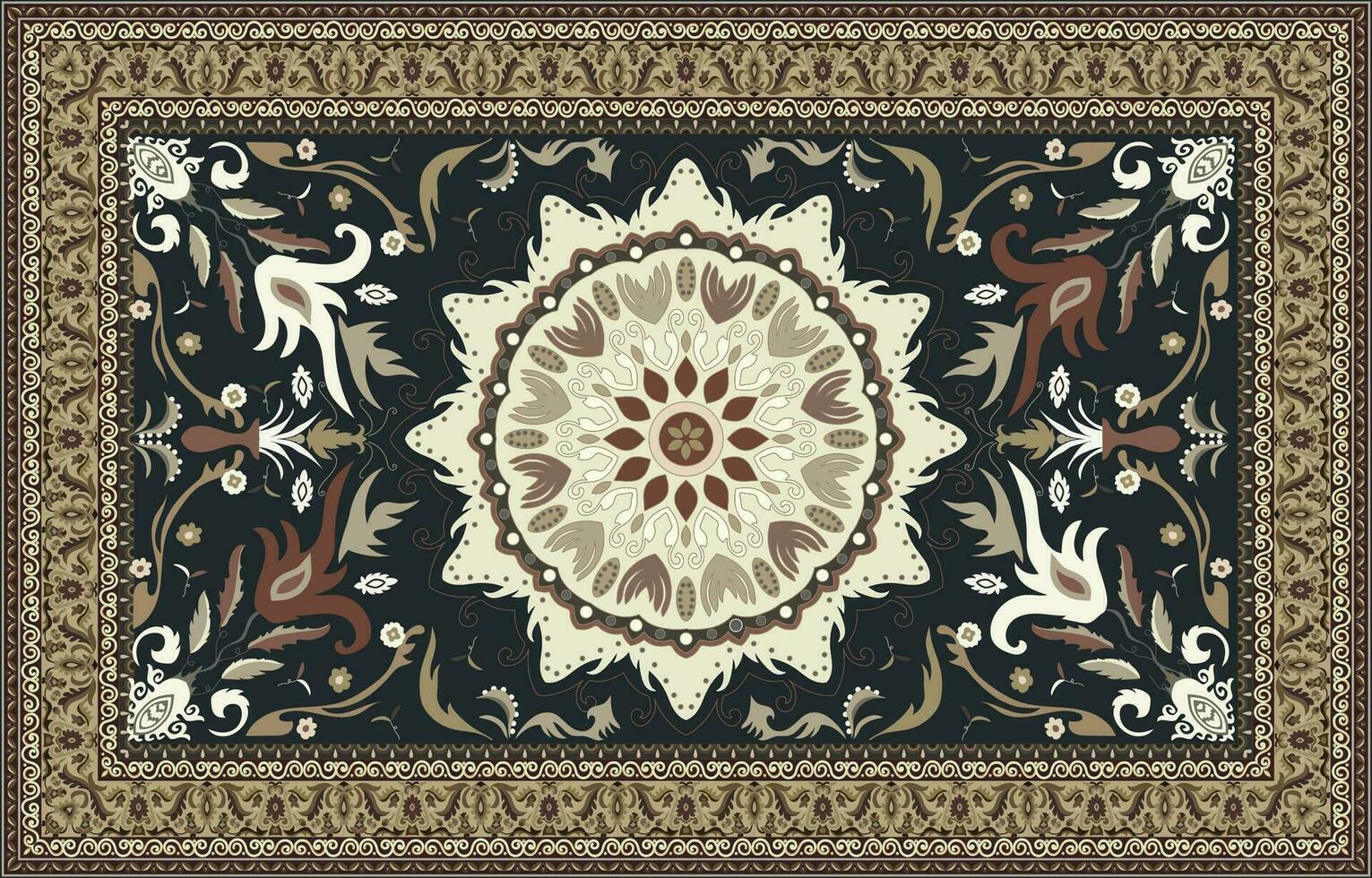 coloré ornemental vecteur conception pour tapis, tapis, yoga tapis. géométrique ethnique clipart. arabe ornemental tapis avec décoratif éléments.persan tapis