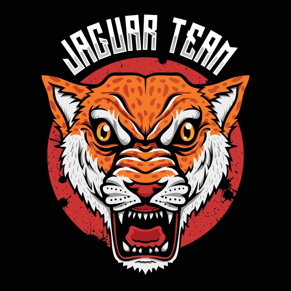 animal sauvage prédateur jaguar tête logo esport illustrateur vecteur
