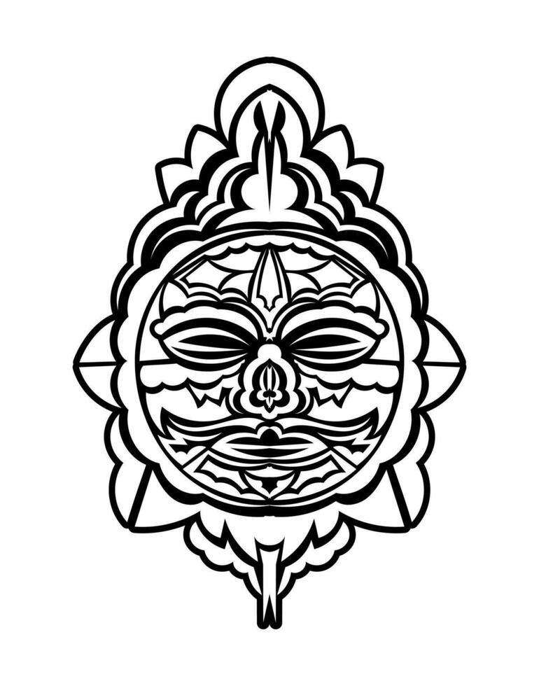 masque Tiki. motif maori ou polynésien. bon pour les impressions et les tatouages. isolé. vecteur