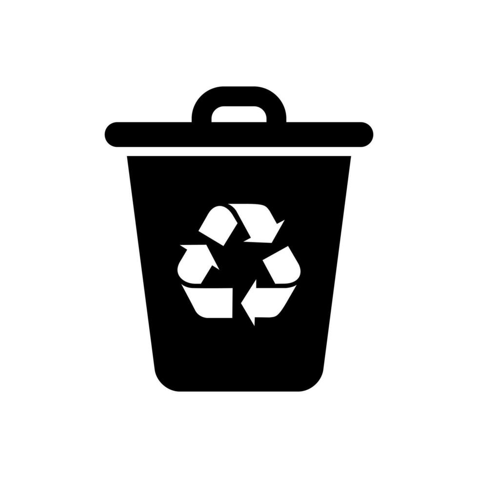 recycler poubelle icône vecteur isolé sur blanc Contexte. poubelle peut, des ordures symbole concept