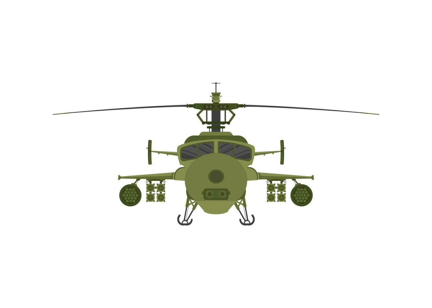 hélicoptère militaire 2d illustration sur blanc isoler Contexte vecteur
