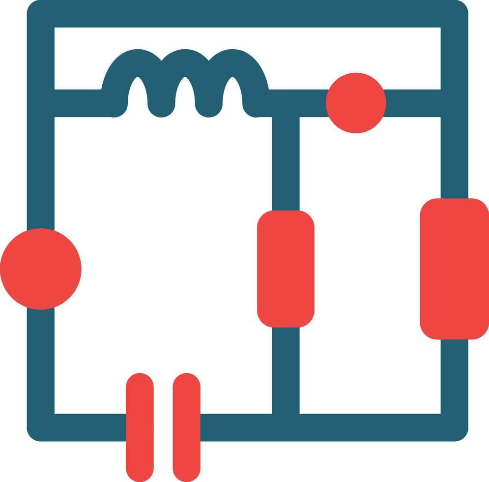 électronique circuit glyphe deux Couleur icône pour personnel et commercial utiliser. vecteur