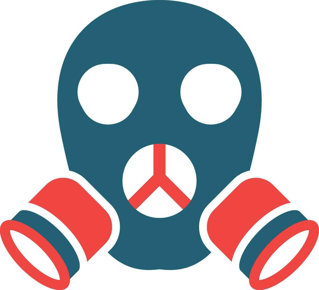 gaz masque glyphe deux Couleur icône pour personnel et commercial utiliser. vecteur