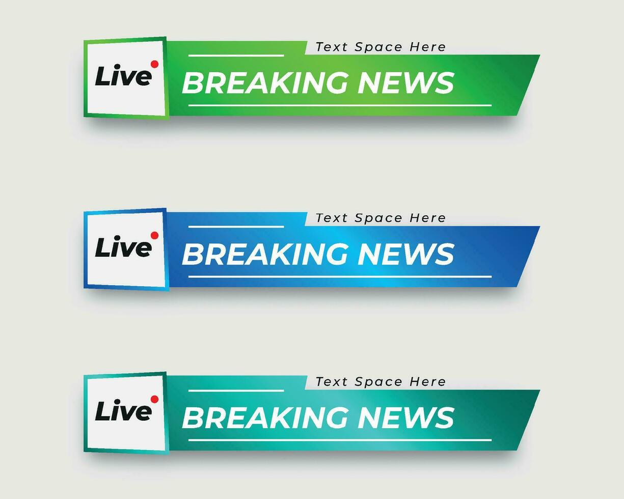 ensemble la télé nouvelles bar. bars journal. social médias barres. télévision diffuser médias Titre bannière. Titre bar vecteur