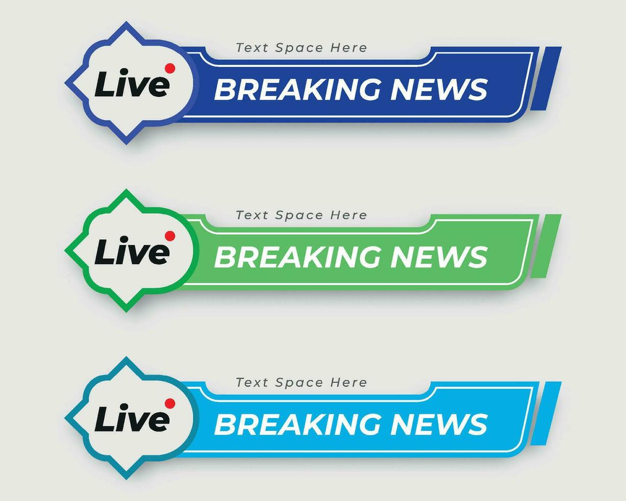 ensemble la télé nouvelles bar. bars journal. social médias barres. télévision diffuser médias Titre bannière. Titre bar vecteur