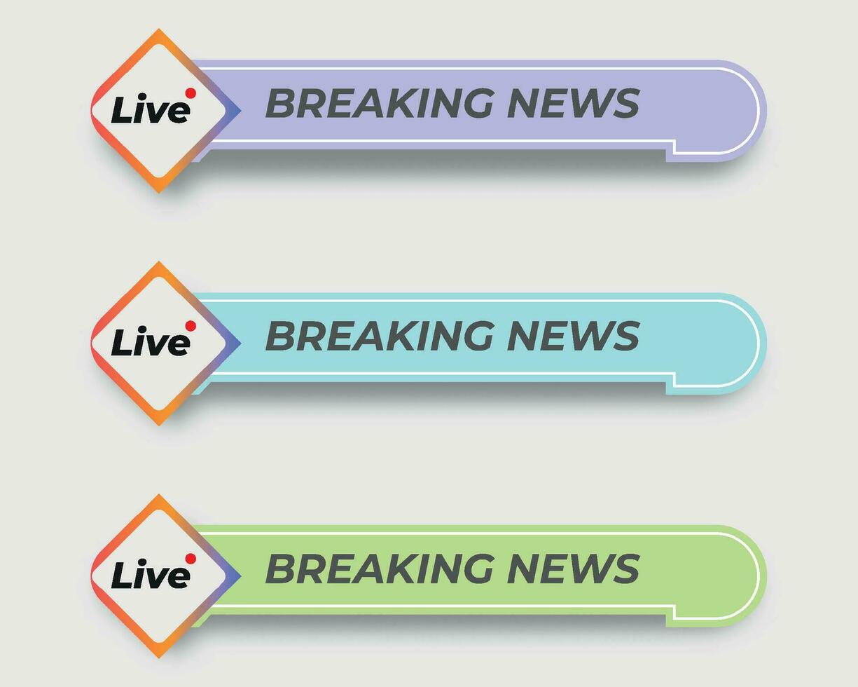 ensemble la télé nouvelles bar. bars journal. social médias barres. télévision diffuser médias Titre bannière. Titre bar vecteur