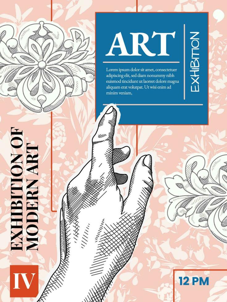 art affiches pour le exposition, magazine ou couverture, vecteur modèle avec sculpture art, antique statues, géométrique arrière-plan, moderne ancien grec ou romain style. néo nostalgie bannière.