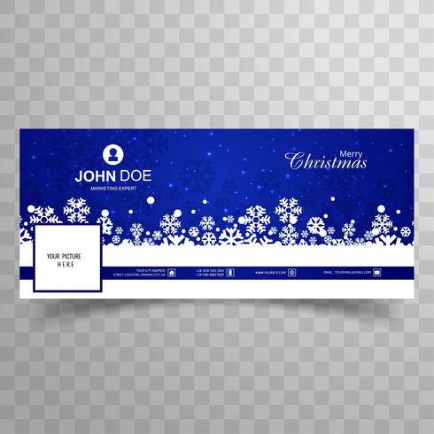 Joyeux Noël flocon de neige facebook modèle de couverture vecteur