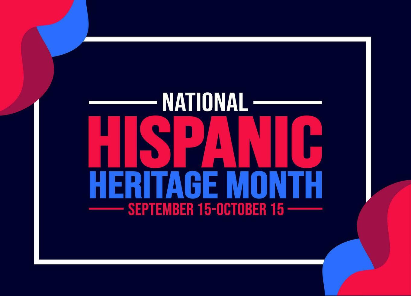 nationale hispanique patrimoine mois fête coloré arrière-plan, typographie, bannière, placard, carte, et affiche conception modèle. est annuellement célèbre de septembre 15 à octobre 15 dans le Etats-Unis. vecteur