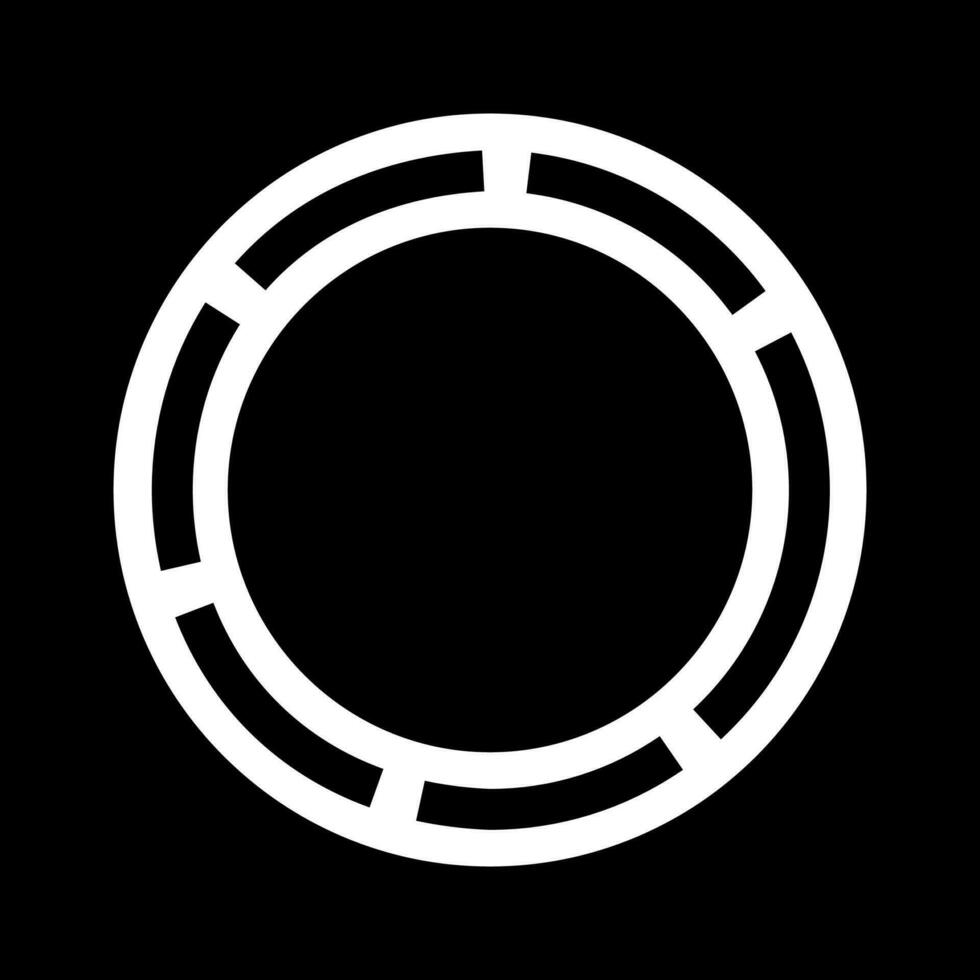 blanc segmenté cercle Cadre isolé sur noir Contexte. circulaire rond frontière avec segment les pièces. bague cercles logo vecteur illustration.