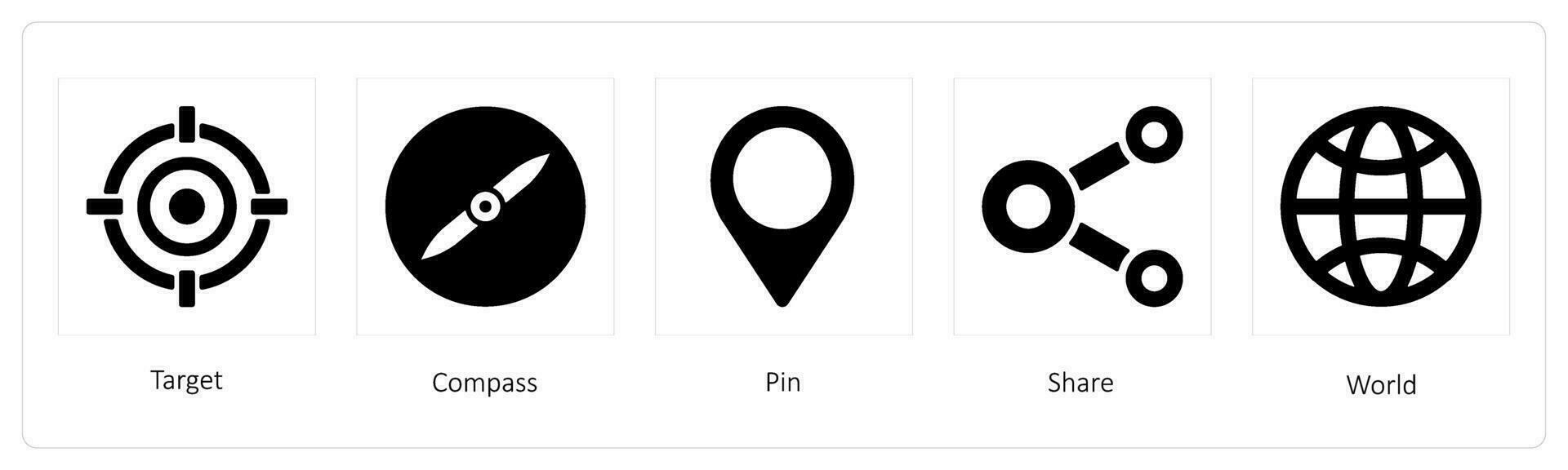 cible, boussole, épingle vecteur