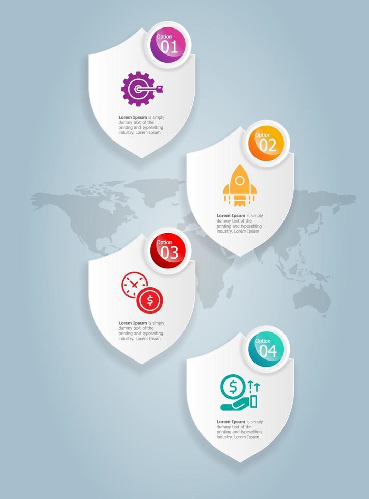 présentation d'infographie verticale insigne abstrait vecteur