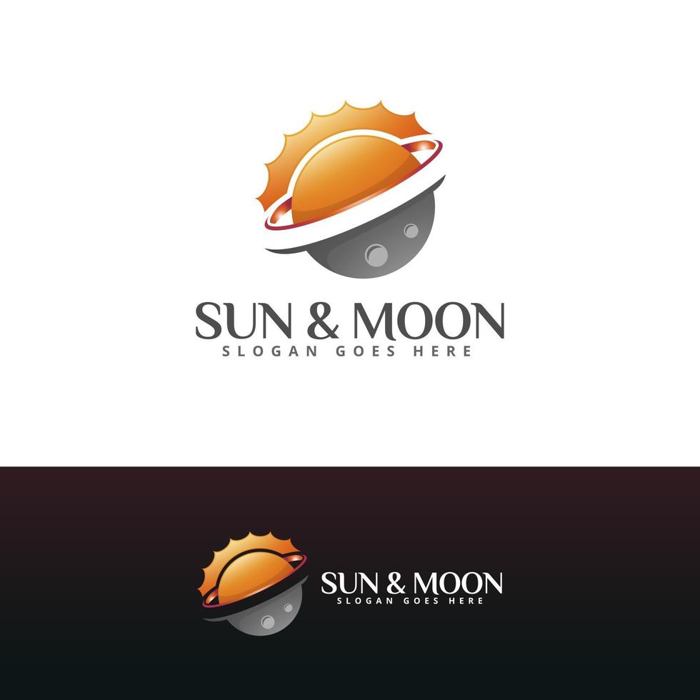 modèle de logo soleil et lune vecteur