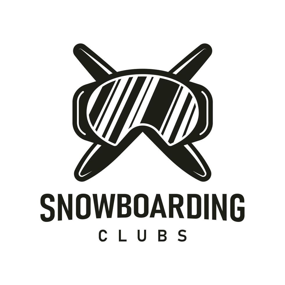 snowboard logo. hiver Extérieur activité emblèmes et symboles dans rétro style. extrême des sports. vecteur