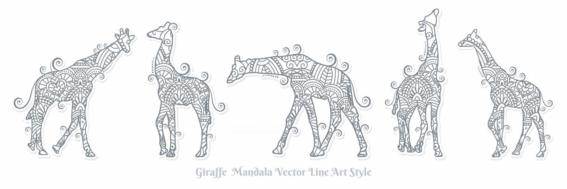 vecteur de mandala girafe. éléments décoratifs vintage. motif oriental, illustration vectorielle.