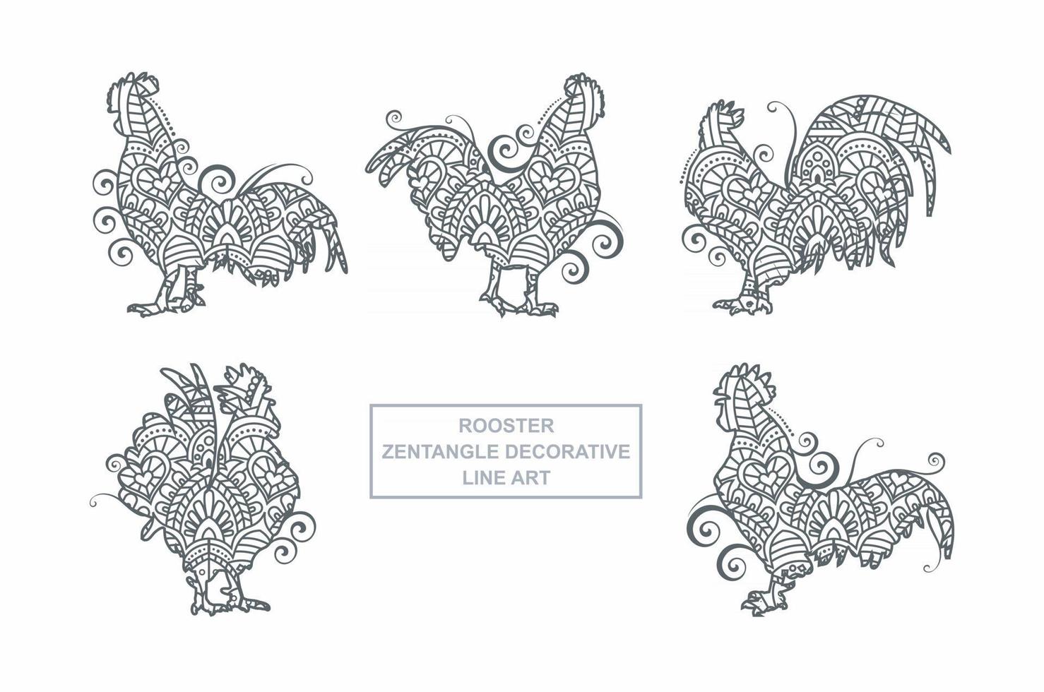 vecteur de mandala de coq. éléments décoratifs vintage. motif oriental, illustration vectorielle.