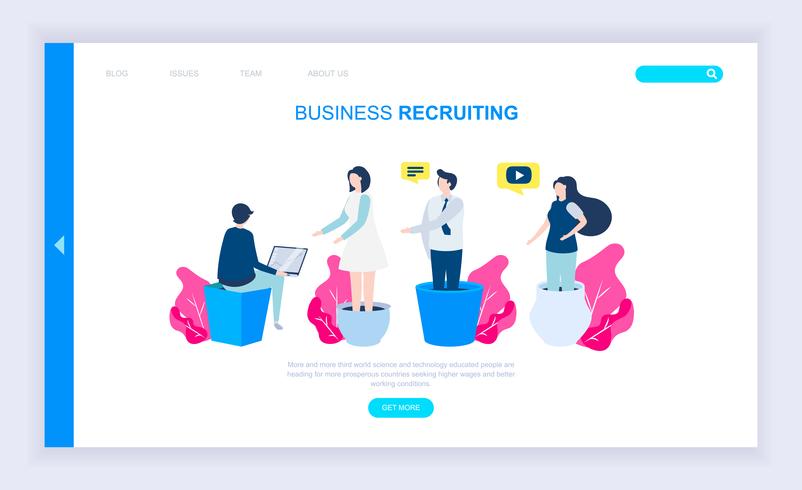 Concept de design plat moderne de recrutement des entreprises vecteur