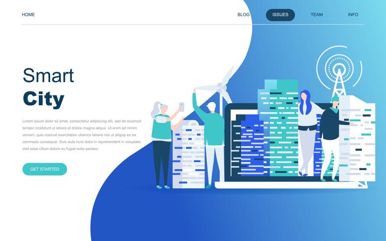 Concept de design plat moderne de Smart City vecteur