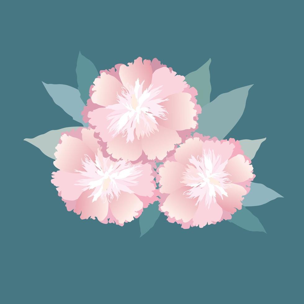 fond floral. bordure de guirlande décorative bouquet de fleurs roses. s'épanouir printemps floral carte de voeux conception de cadre vecteur