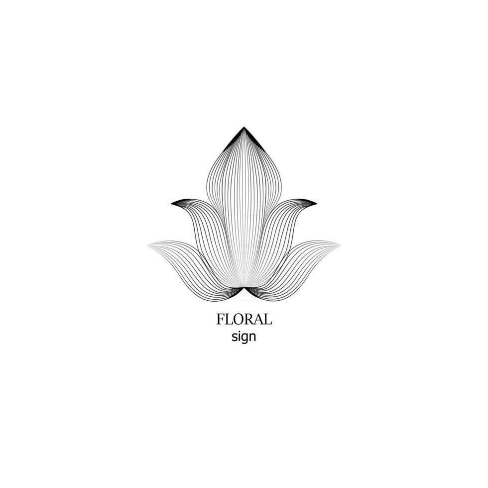 modèles de conception de logo floral dans le style de contour. icône de fleur abstraite pour les monogrammes et les emblèmes. signe floral. symbole dessiné de fleur. vecteur