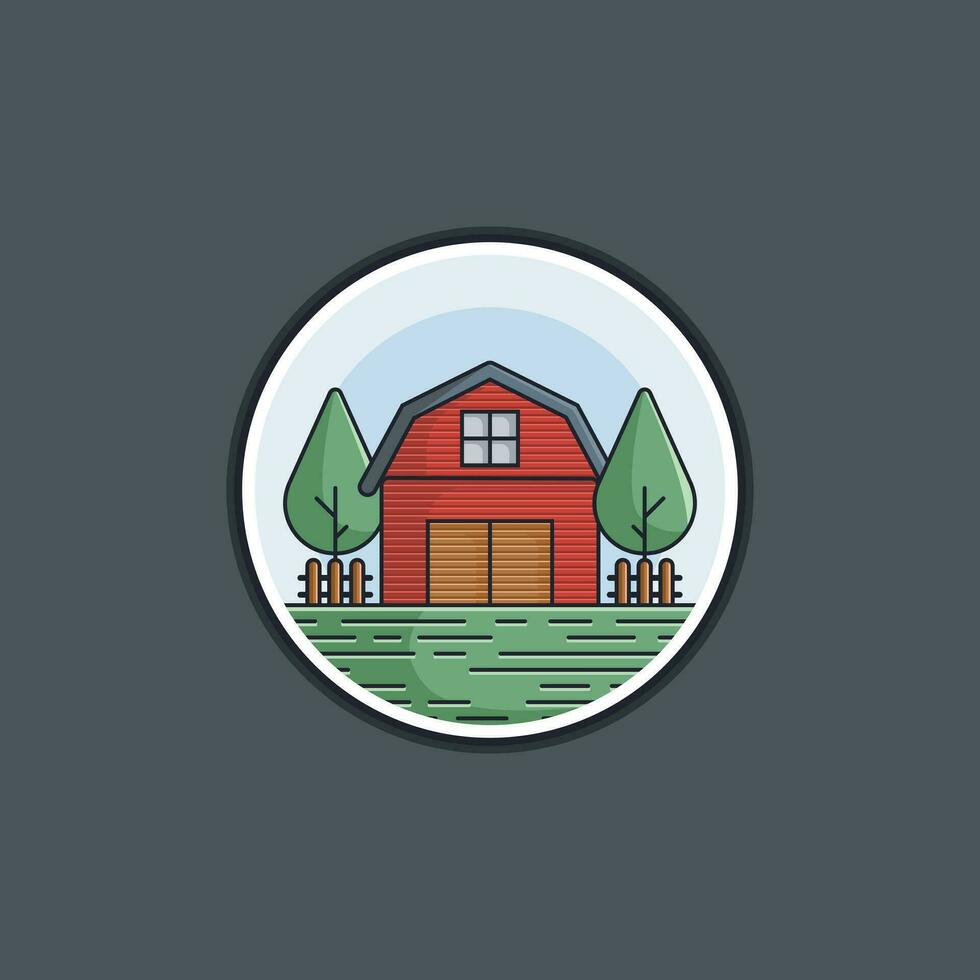 magnifique ferme maison logo modèle vecteur. vecteur