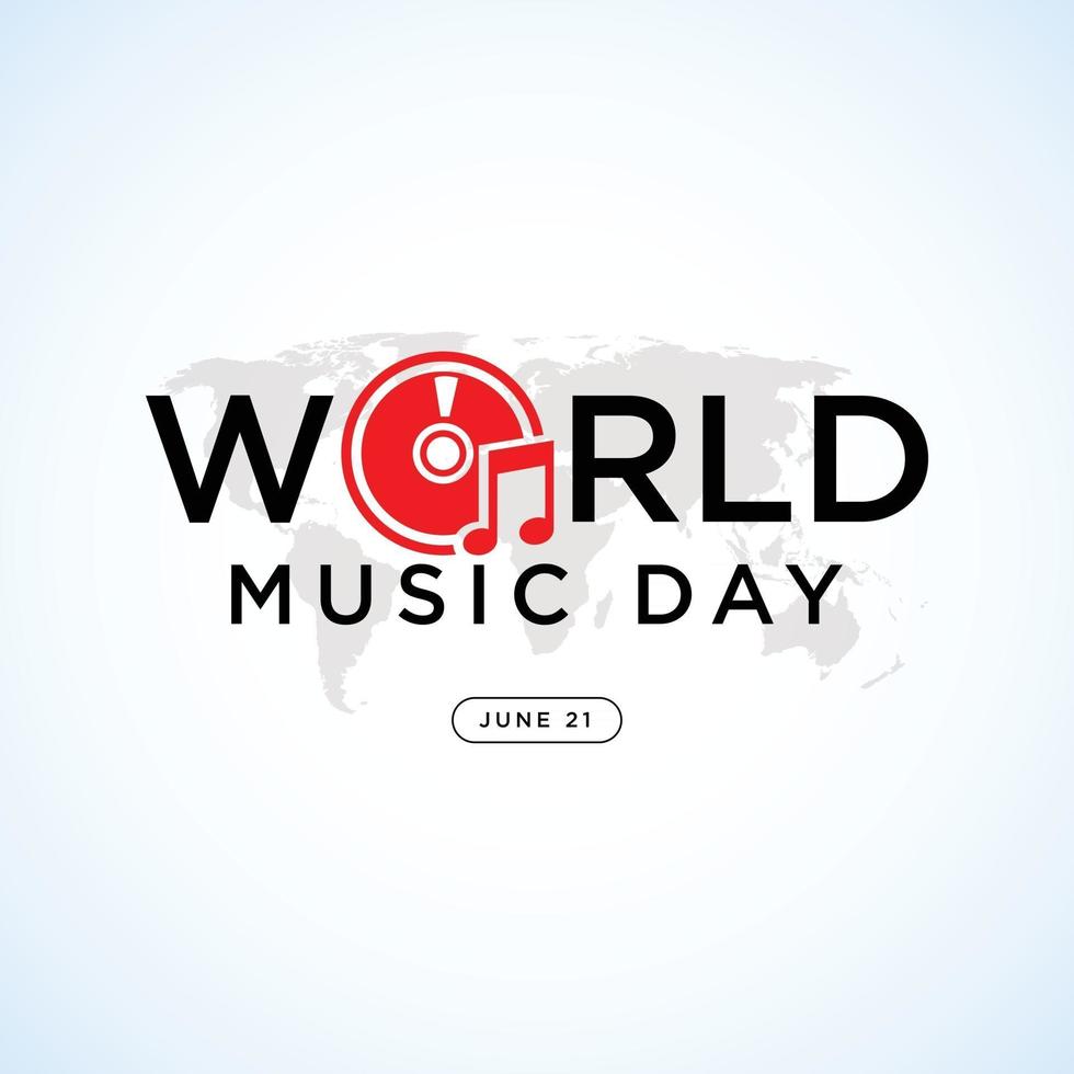 Happy world music day célébration main dessiner typographie - vecteur