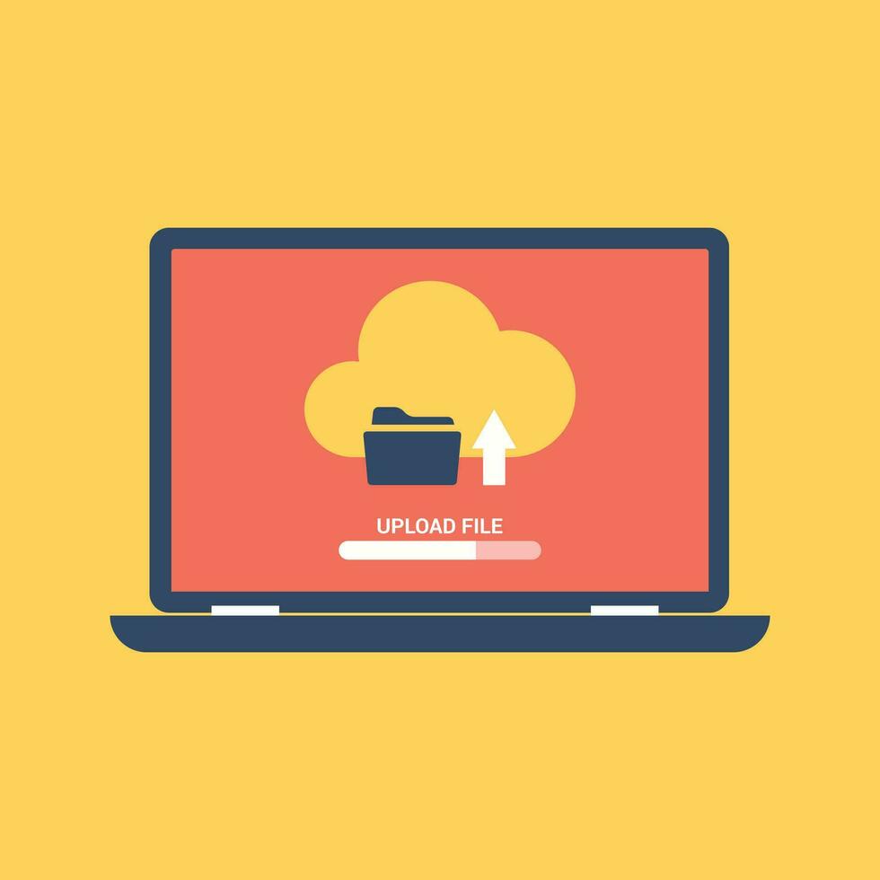 télécharger fichier et dossier dans l'Internet concept plat conception vecteur