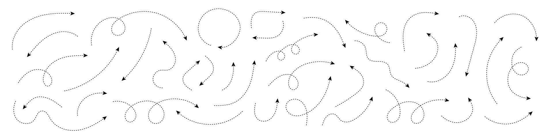 mince incurvé à pois La Flèche. zigzag La Flèche rayures conception avec à pois lignes. mince flèches. vecteur illustration.