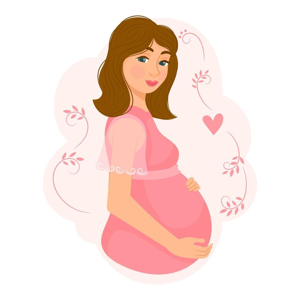 concept de grossesse, de maternité, de personnes et d'attente vecteur