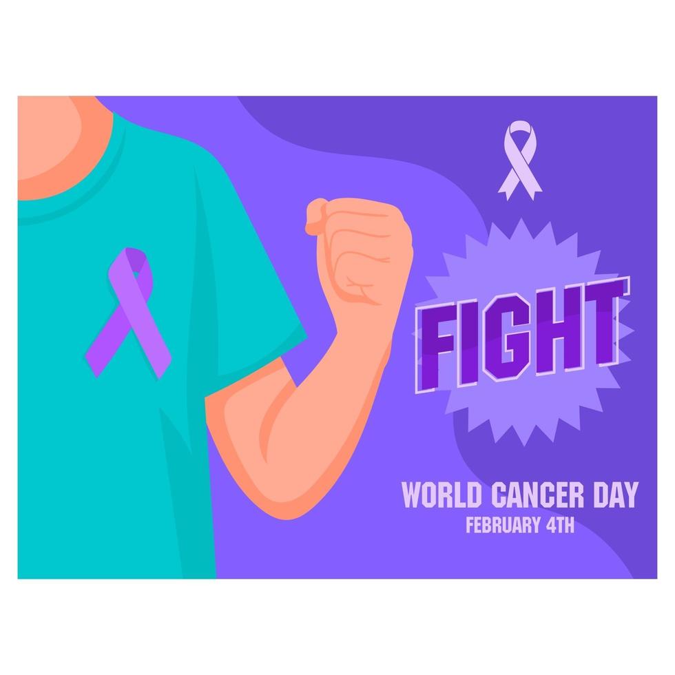 affiche de la journée mondiale du cancer du 4 février vecteur