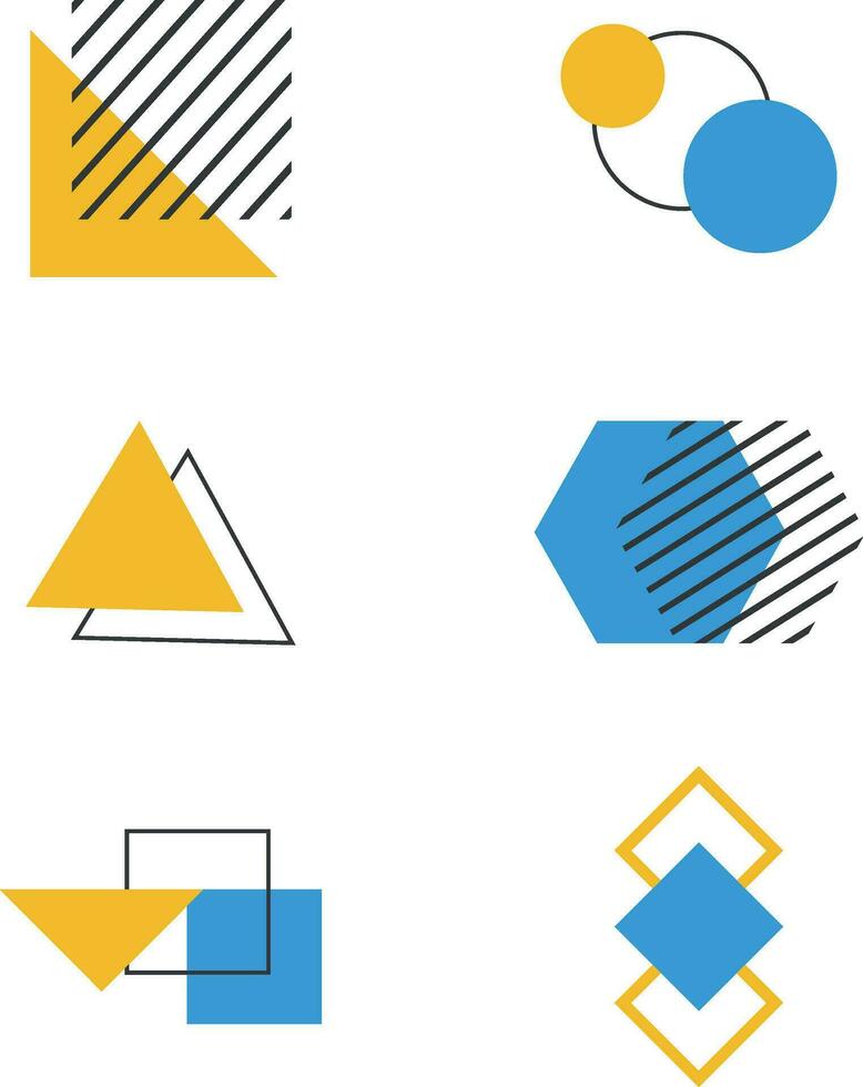 géométrique Contexte. moderne la grille prospectus avec géométrique formes, géométrique graphique et abstrait Contexte vecteur ensemble. vecteur illustration