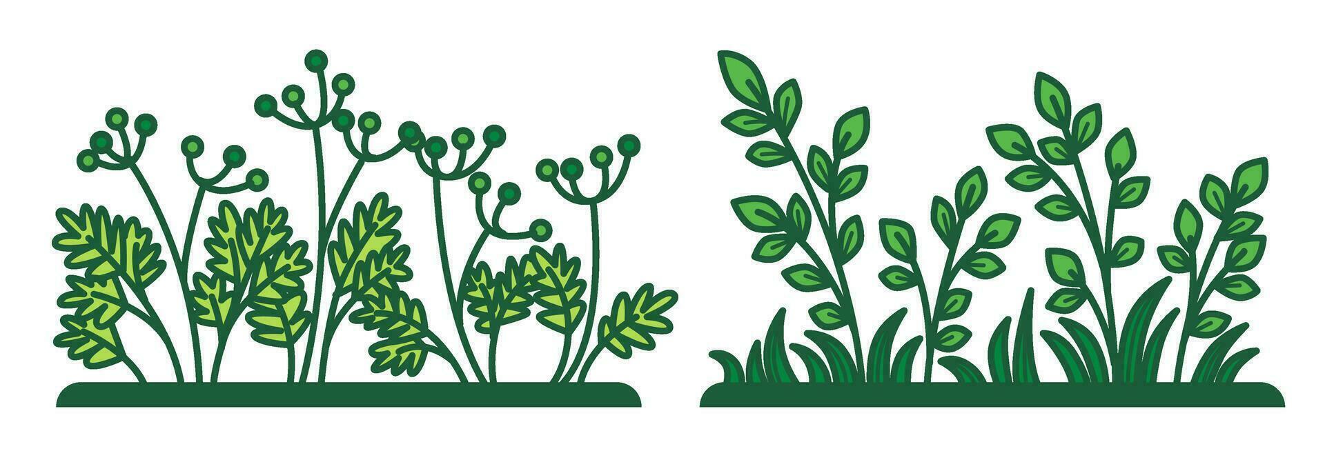 herbe et végétation de prés ou champ vecteur