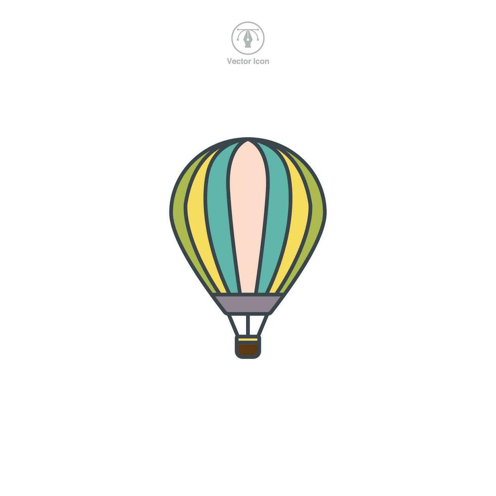 chaud air ballon icône symbole vecteur illustration isolé sur blanc Contexte