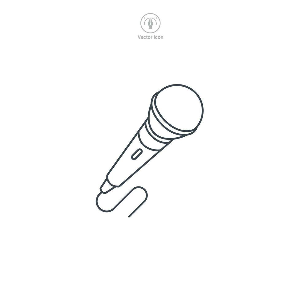 microphone icône symbole vecteur illustration isolé sur blanc Contexte
