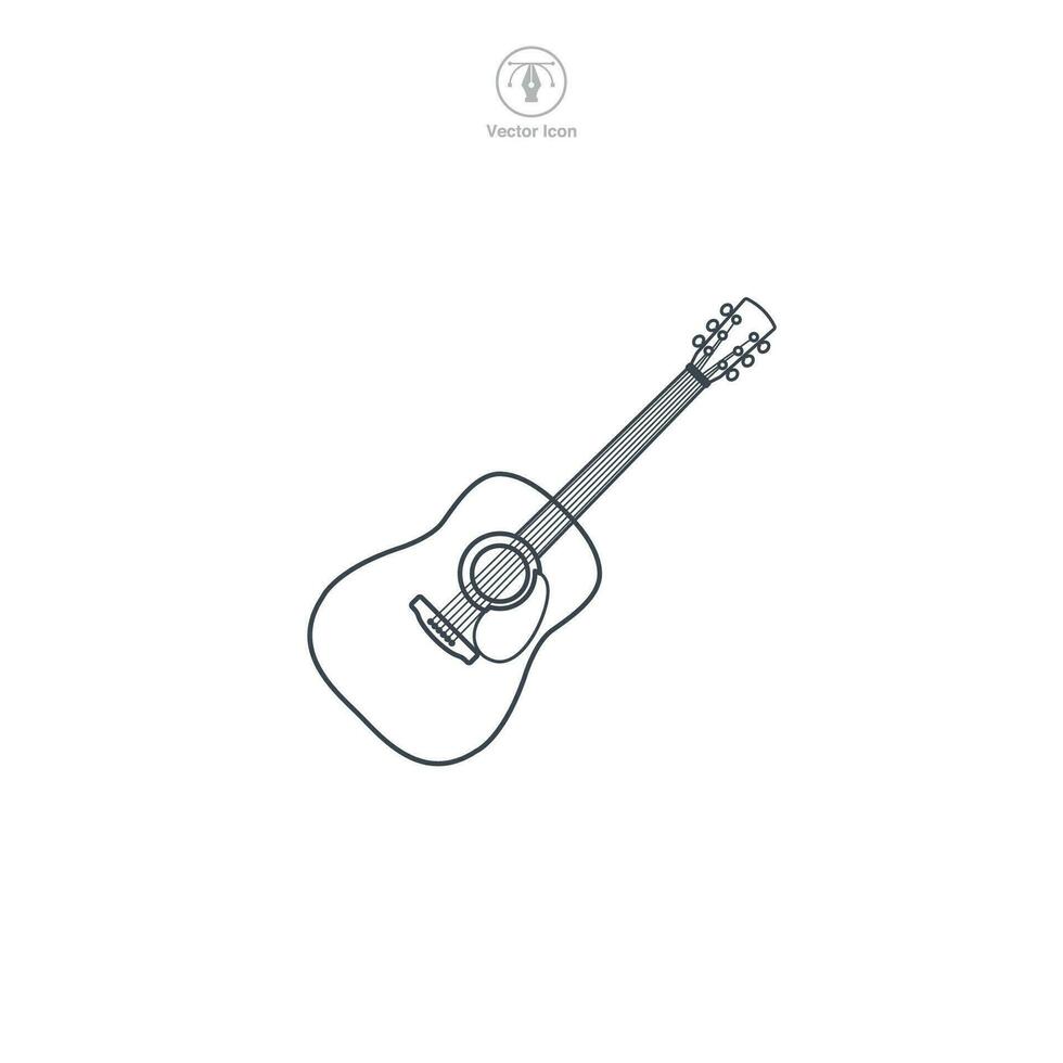 guitare icône symbole vecteur illustration isolé sur blanc Contexte