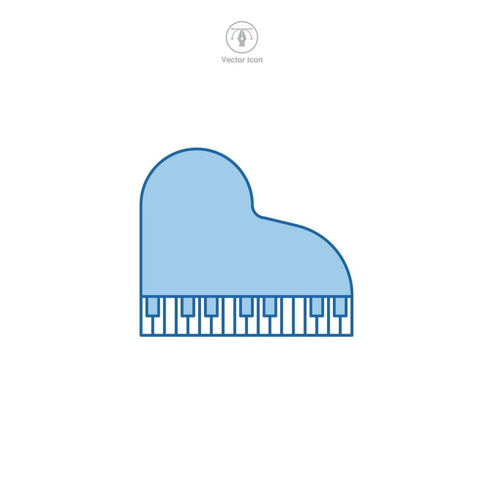 piano icône symbole vecteur illustration isolé sur blanc Contexte