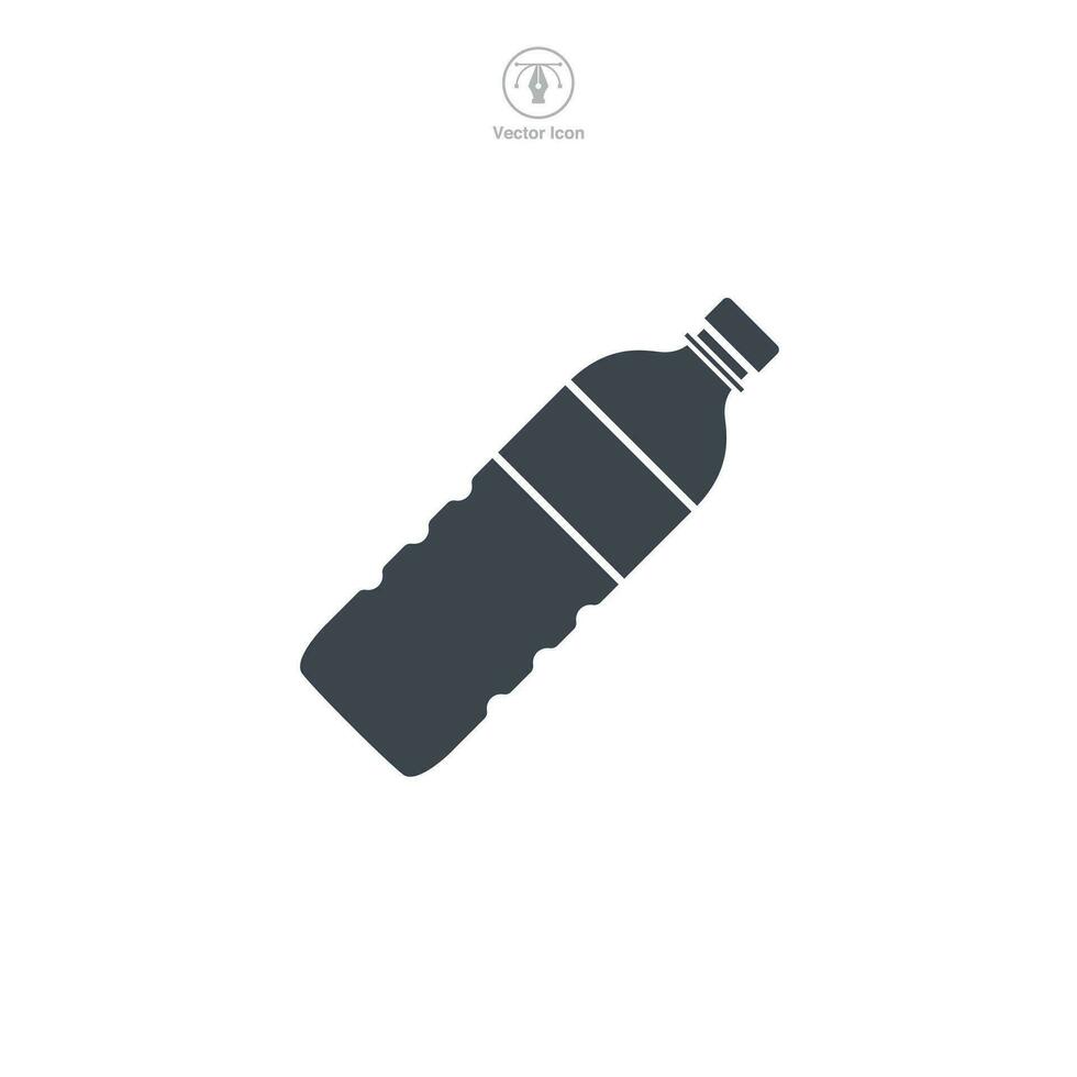 l'eau bouteille icône symbole vecteur illustration isolé sur blanc Contexte