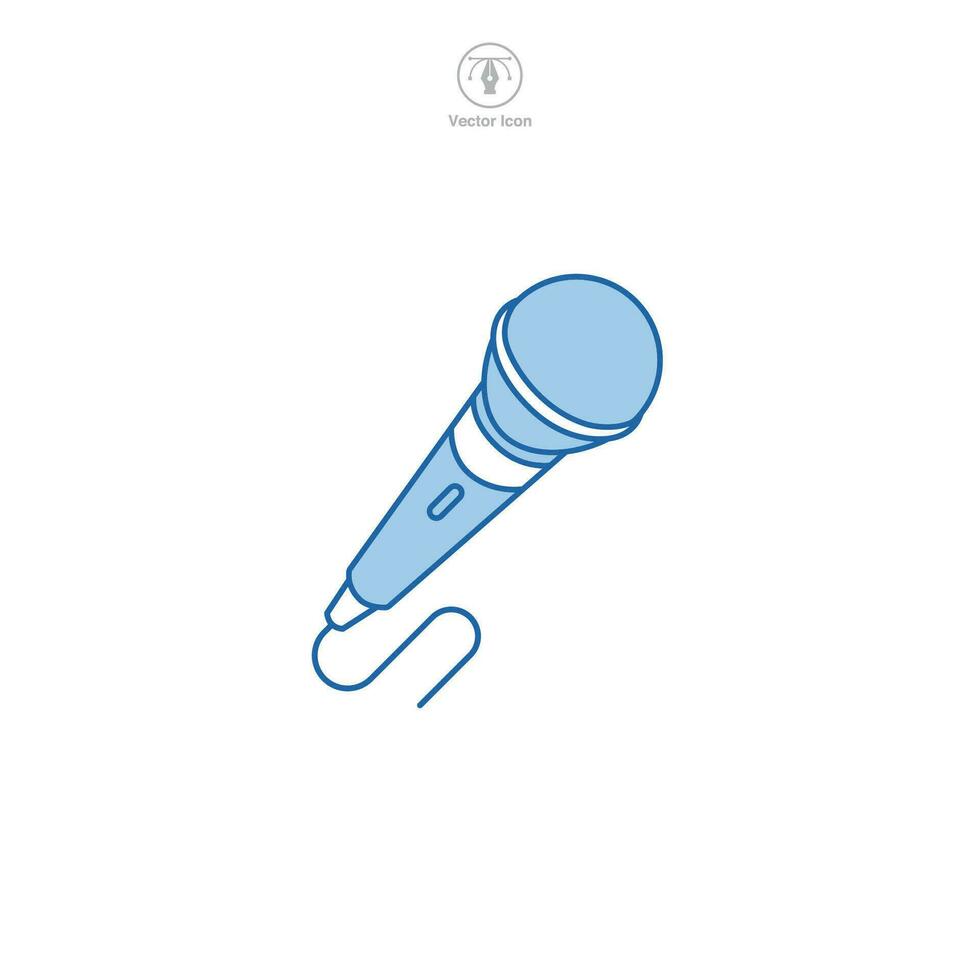 microphone icône symbole vecteur illustration isolé sur blanc Contexte