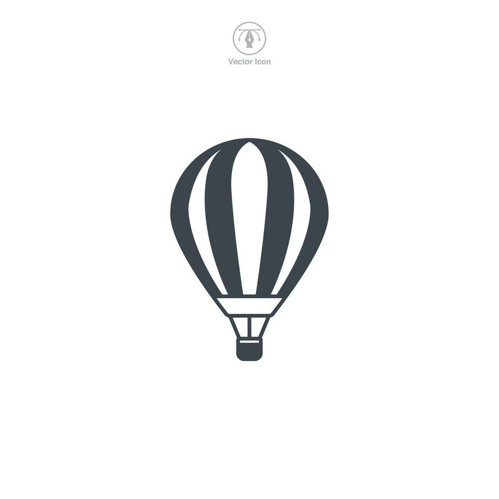 chaud air ballon icône symbole vecteur illustration isolé sur blanc Contexte