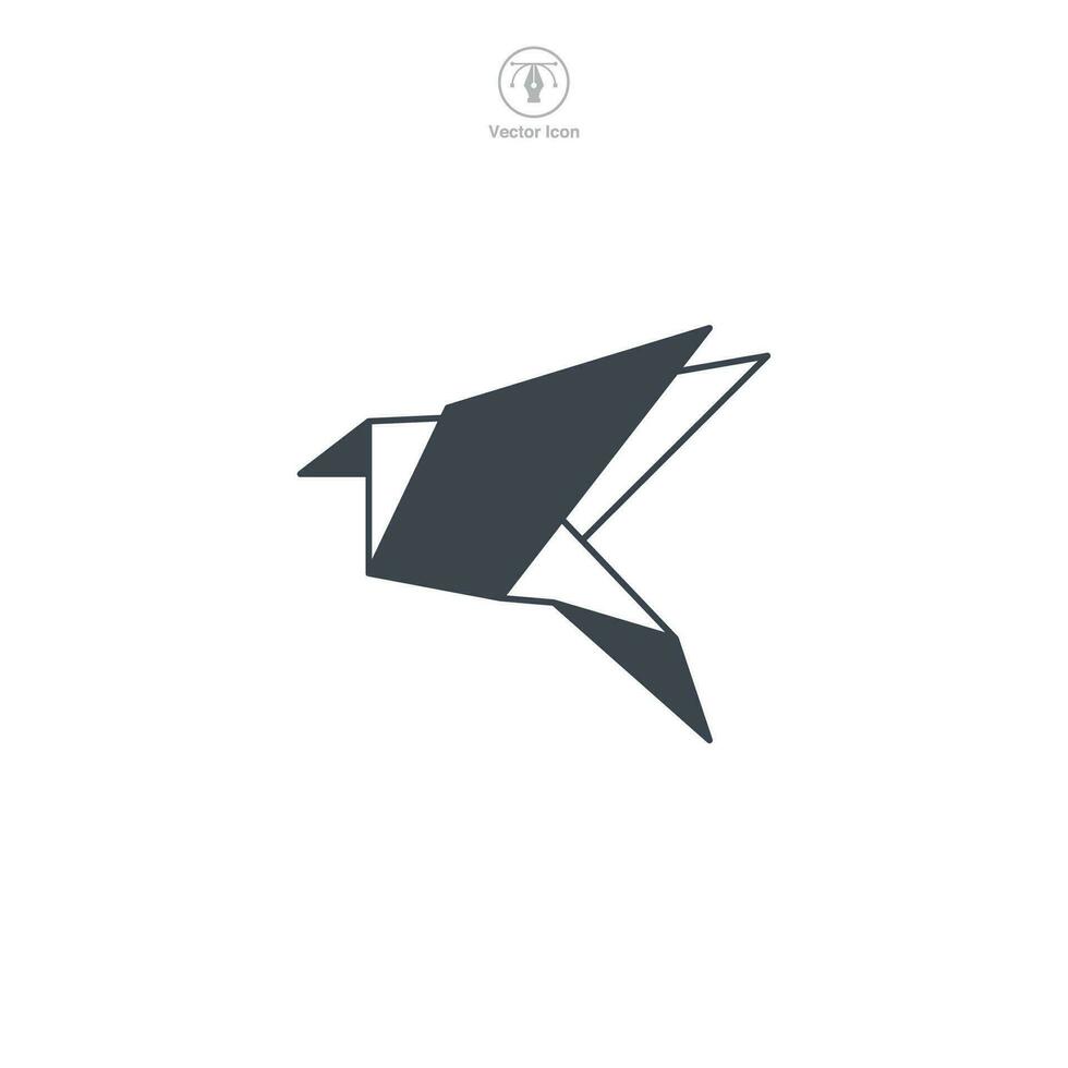origami oiseau icône symbole vecteur illustration isolé sur blanc Contexte