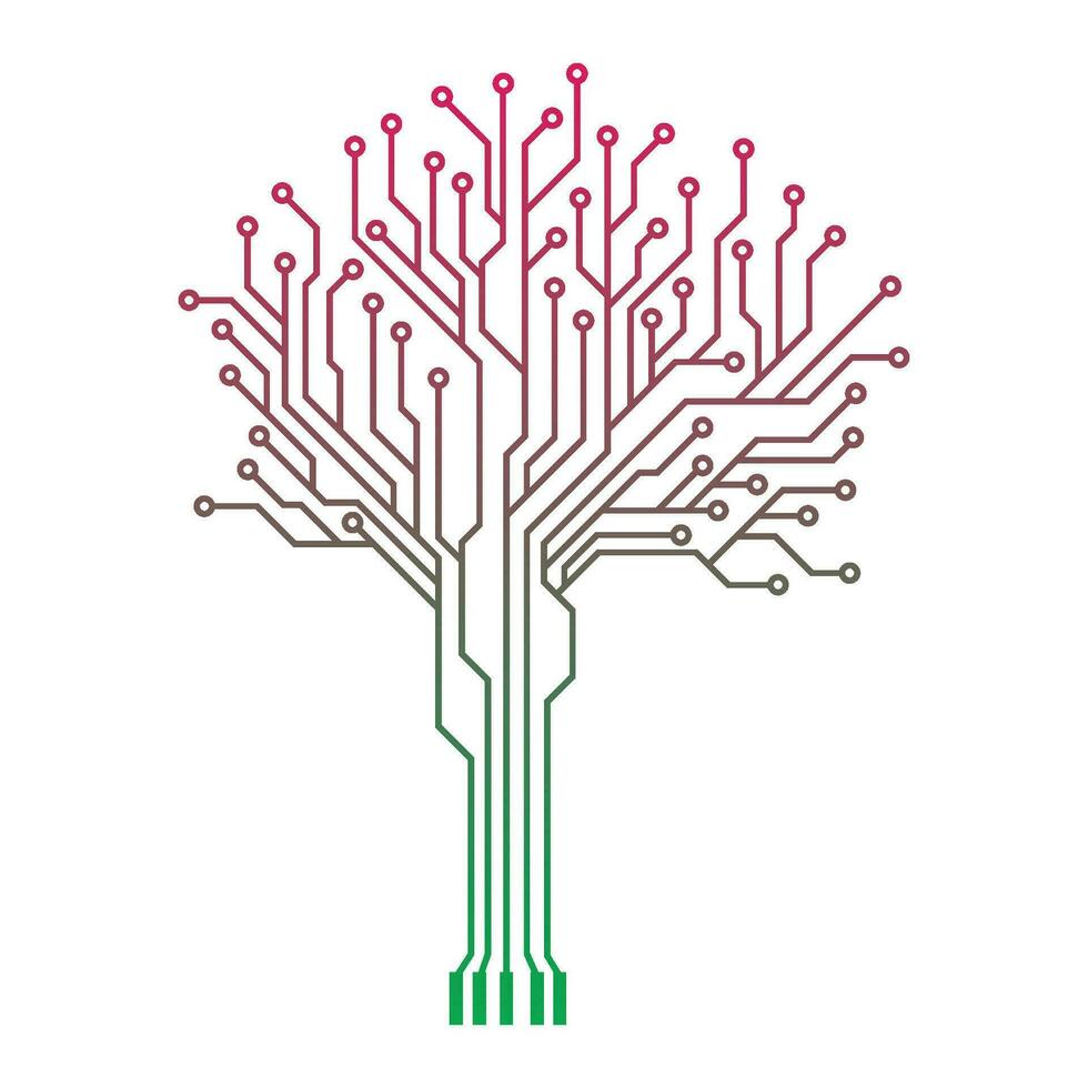 numérique circuit arbre vecteur icône
