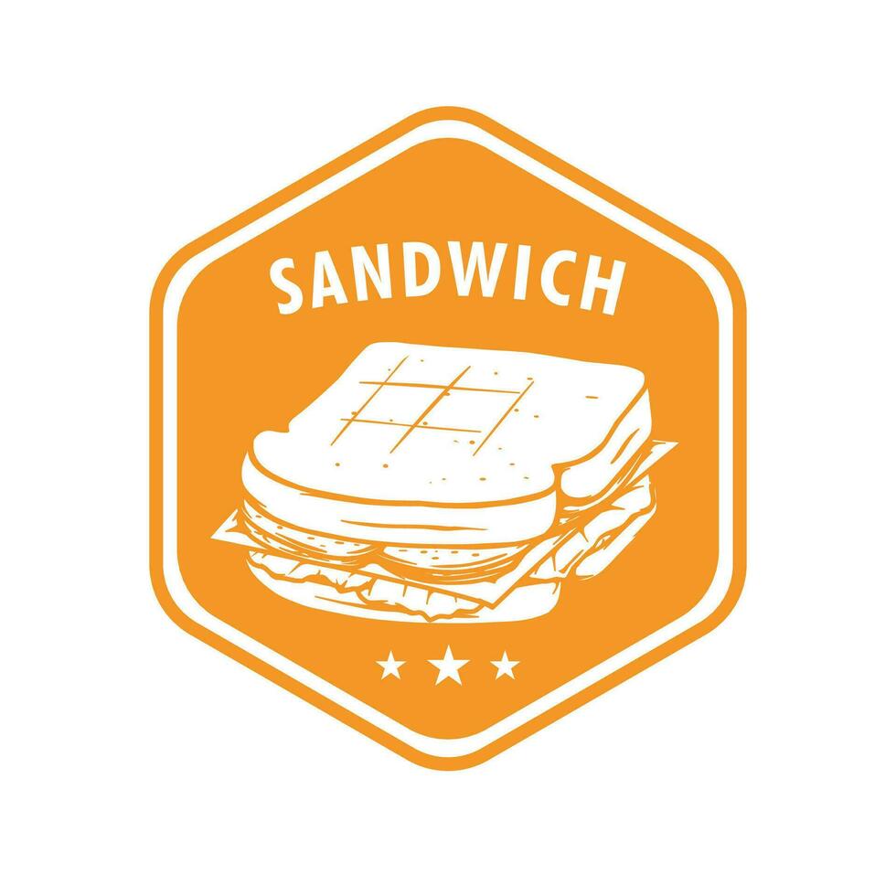 sandwich logo emblème concept pour restaurant vecteur