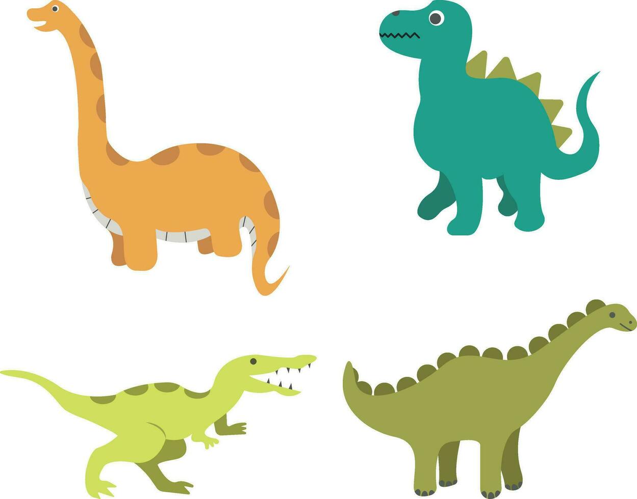 des gamins dinosaure collection de mignonne dessin animé dinosaures. vecteur illustration