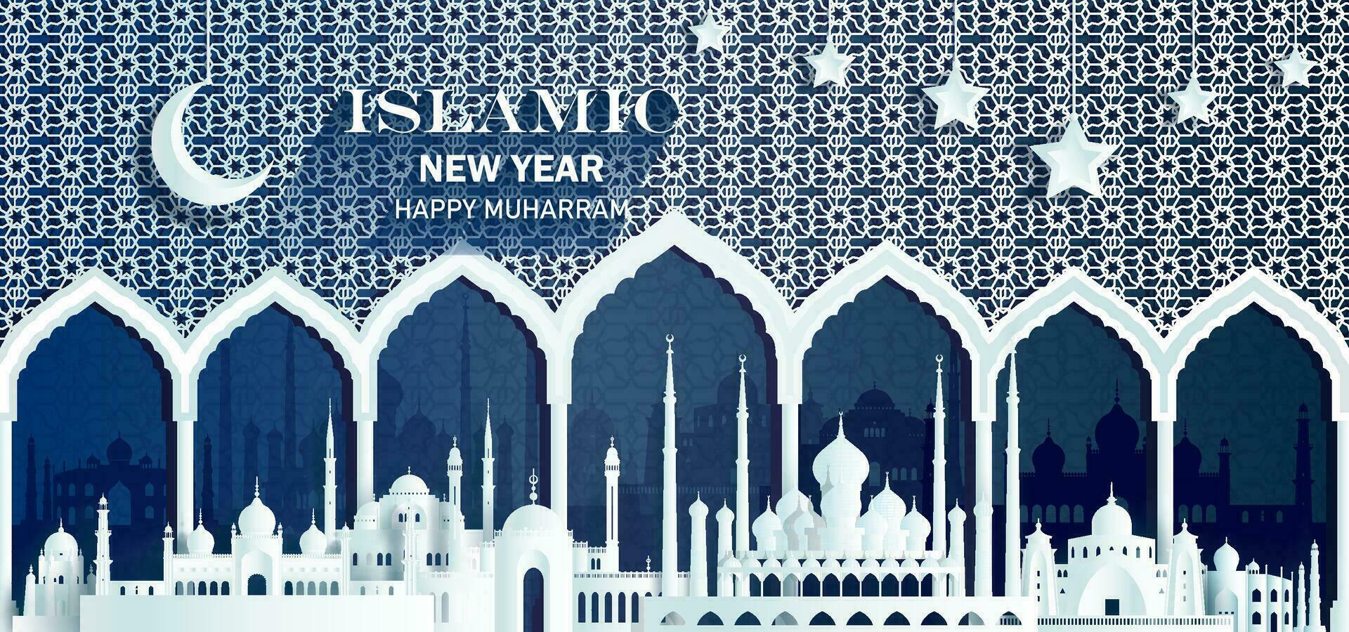 fête anniversaire islamique content Nouveau année de musulman. vecteur