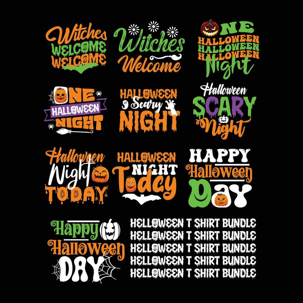 Halloween citation Nouveau typographie conception pour T-shirt, cartes, Cadre ouvrages d'art, Sacs, tasses, autocollants, gobelets, téléphone cas, impression etc. vecteur