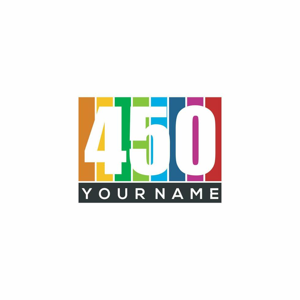 450e anniversaire vecteur icône. anniversaire logo modèle. salutation carte conception élément. simple, moderne, coloré